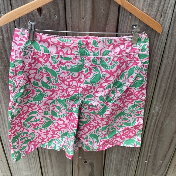 L.L. Bean Lobster Print Front Pleat Skirt Sz 4P - Picture 1 of 9